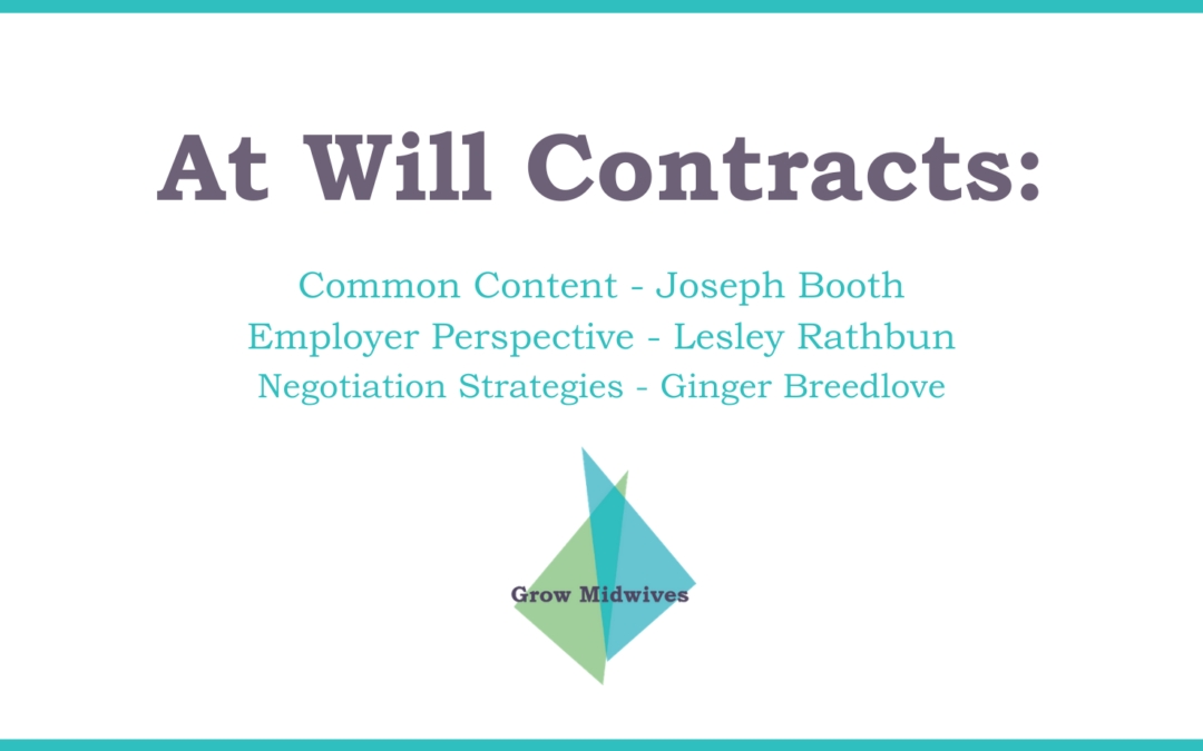Negotiating At Will Contracts